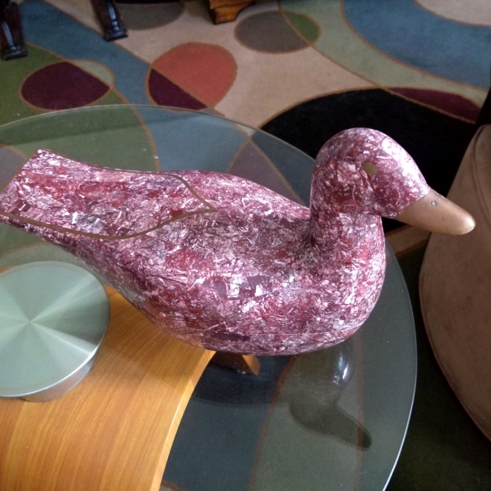 Maitland Smith Tessellated Stone Duck Box
